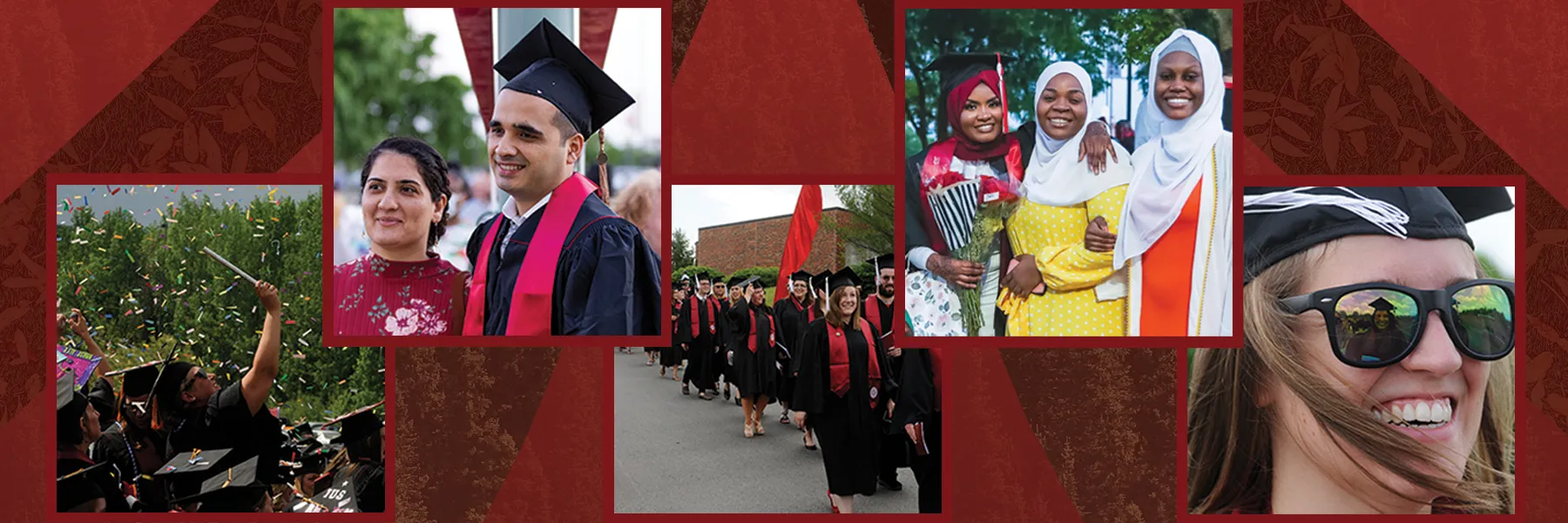Collage of photos of IU Southeast students at Commencement