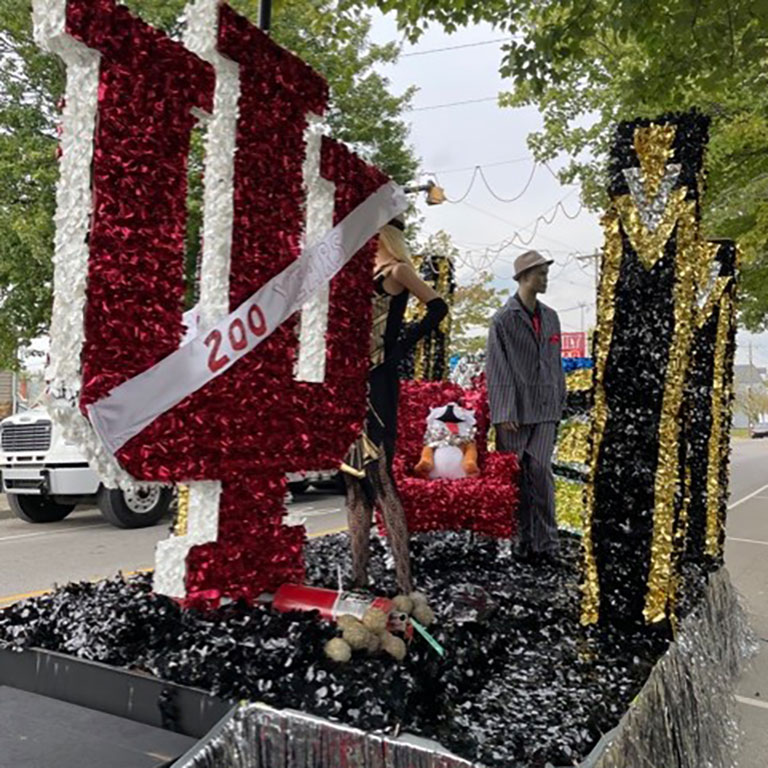 IU Southeast roaring 20s float at the Harvest Homecoming Parade